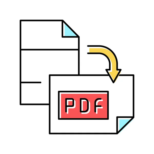 Orientierung pdf Datei Farbe Symbol Vektor Illustration — Stockvektor