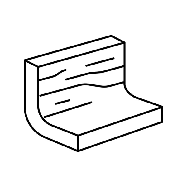 Stalen metalen profiel lijn pictogram vector illustratie — Stockvector