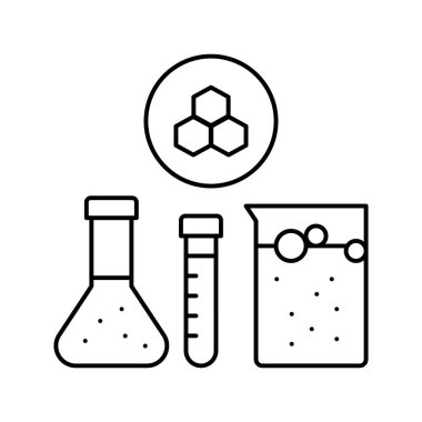 Kimyasal substrat farmasötik üretim hattı ikon vektör çizimi