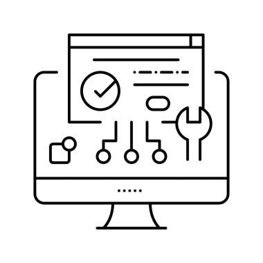 eklenti program çizgisi ikon vektör çizimi