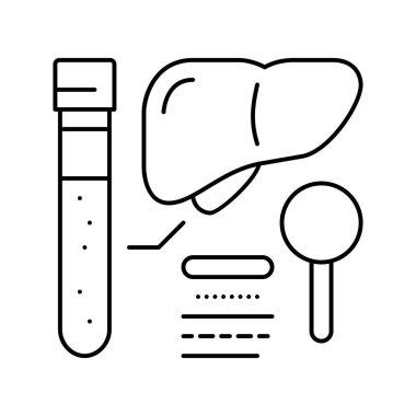 Karaciğer fonksiyonu test hepatit çizgi vektör çizimi