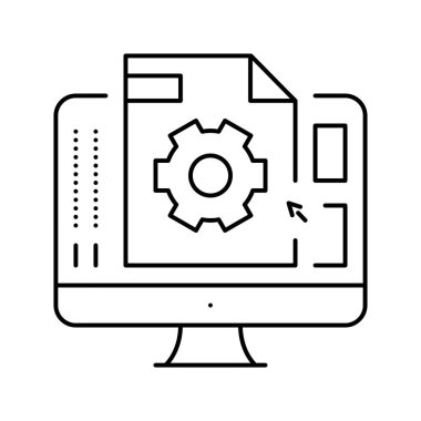 3d prototip çizgi ikon vektör illüstrasyonu