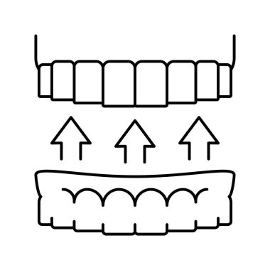 Diş çizgisi ikonu vektör illüstrasyonu için tabak