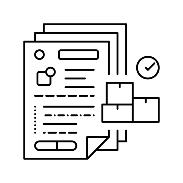 Inventory paperwork line icon vector illustration — Wektor stockowy