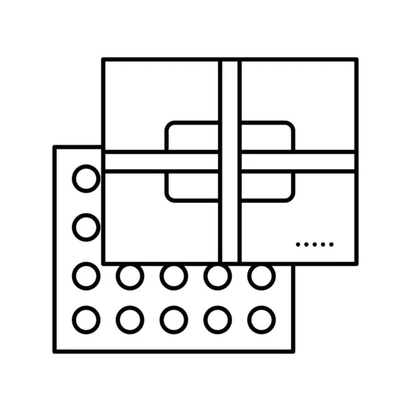 Schokoladenbonbons Box Linie Symbol Vektor Illustration — Stockvektor
