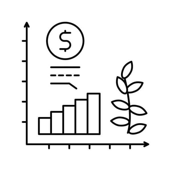 Wirtschaftswachstum Linie Symbol Vektor Illustration — Stockvektor