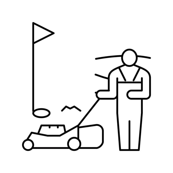 Sports turf services line icon vector illustration — 스톡 벡터