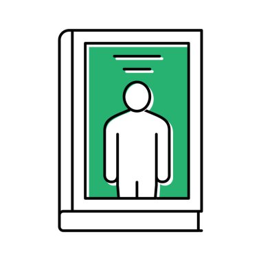 biyografi türü renk ikonu vektör illüstrasyonu