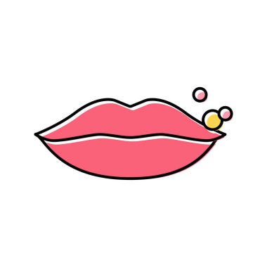 Uçuk derisi hastalığı renk ikonu vektör çizimi