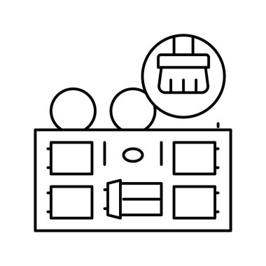 aga temizlik çizgisi ikonu vektör illüstrasyonu
