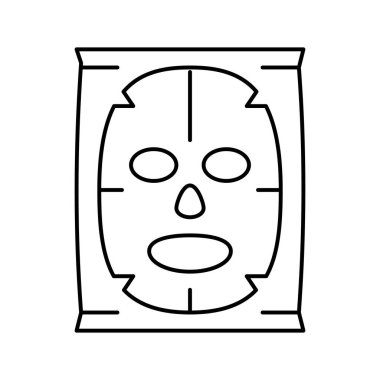 Yüz maskesi güzelliği aksesuar çizgisi vektör illüstrasyonu