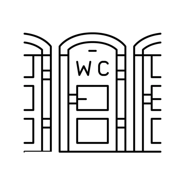 Veřejná ikona bio toaletní linky vektorová ilustrace — Stockový vektor