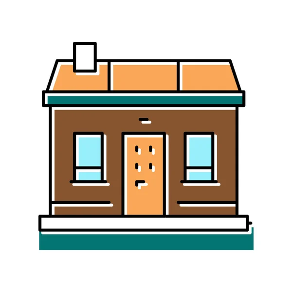 Drobná domácí dům barva ikona vektor ilustrace — Stockový vektor