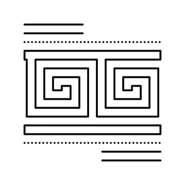 Eski Yunan çizgisi ikonu çizimi süslemesi