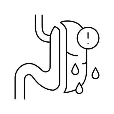 Komplikasyon riski, ciddi kanama çizgisi ikon vektör çizimi