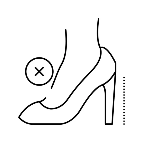 Hoge hiel vrouw schoen voeten lijn pictogram vector illustratie — Stockvector