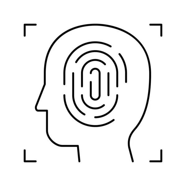 Finger print and face id line icon vector illustration — Stock Vector