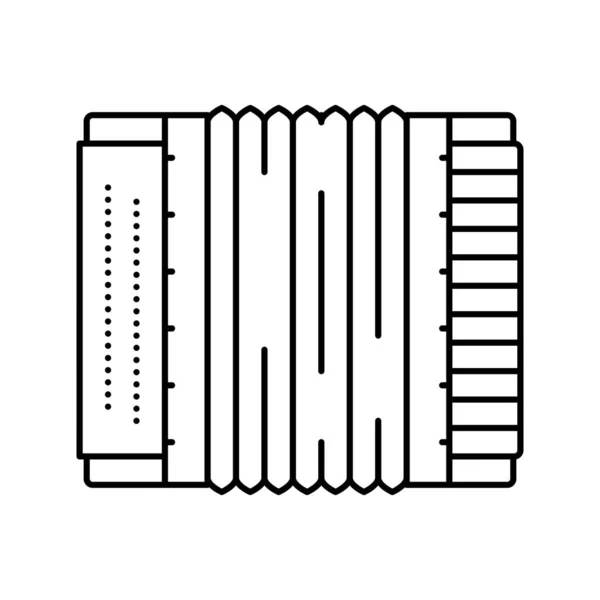 Acordeon clasic muzician instrument linie icon vector ilustrare — Vector de stoc