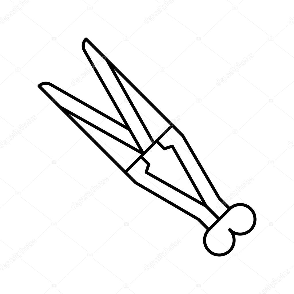 shear sheep hand tool line icon vector illustration