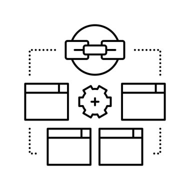 optimizasyon linki simgesi vektör illüstrasyonu