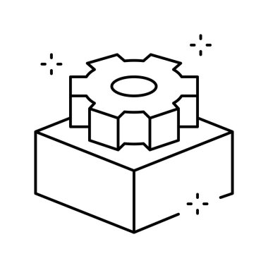 ürün 3d nesne çizgisi vektör illüstrasyonu oluşturuldu