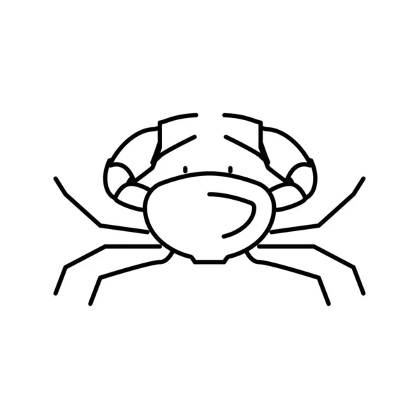 Krab zeevruchten lijn pictogram vector illustratie — Stockvector