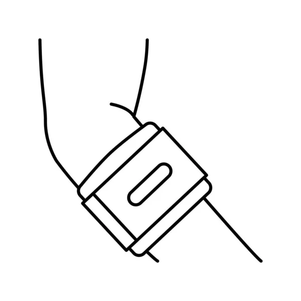 Tennis Zahnspange Linie Symbol Vektor Illustration — Stockvektor