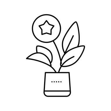 büyüme bonusu çizgisi ikon vektör çizimi