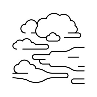 sis duman çizgisi ikon vektör illüstrasyonu