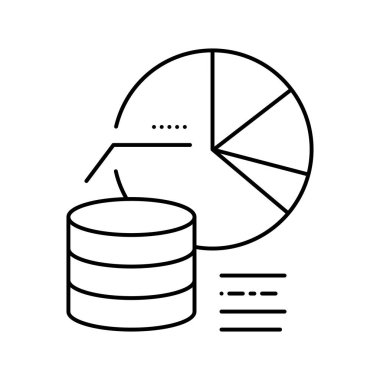 görselleştirme dijital işlem çizgisi vektör illüstrasyonu