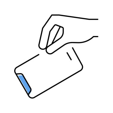 Cep telefonu renk ikonu illüstrasyonunu elle fırlat