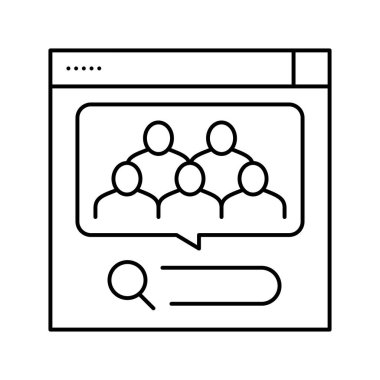 İnternet satırı ikon vektör illüstrasyonunda insanların taleplerinin analizi