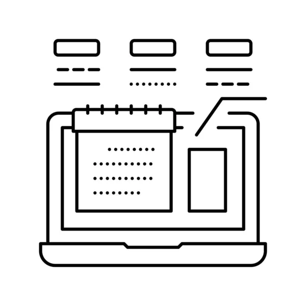 Contenido línea de programación icono vector ilustración — Vector de stock