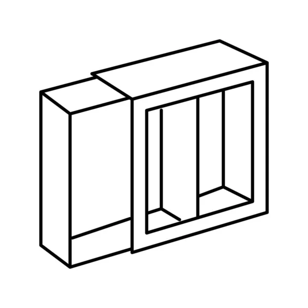 Illustration vectorielle d'icône de ligne de boîte de set cosmétique — Image vectorielle