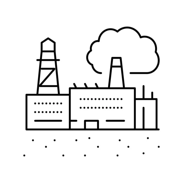 Zona industriale linea di terra icona vettoriale illustrazione — Vettoriale Stock