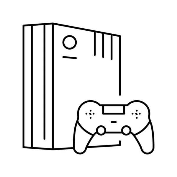 Jeux vidéo hommes loisirs ligne icône vectoriel illustration — Image vectorielle