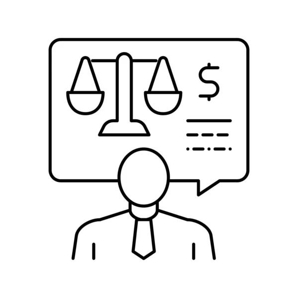 Advising clients on foreign exchange legislation line icon vector illustration — Stock Vector