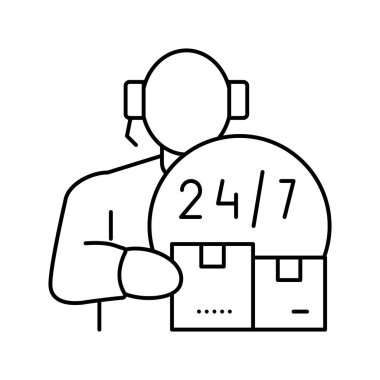 Müşteri servis hattı ikon vektör illüstrasyonu