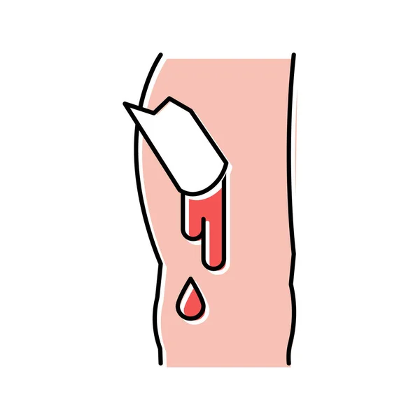 Illustration vectorielle d'icône de couleur de fracture de membre ouvert — Image vectorielle