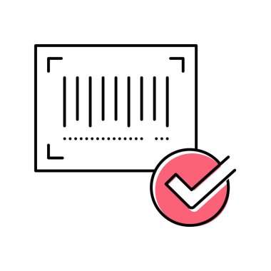 onaylanmış qr kod renk ikonu vektörü izole çizimi