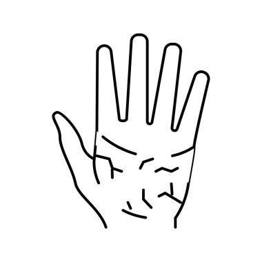 avuç içi kuru cilt çizgisi vektör çizimi
