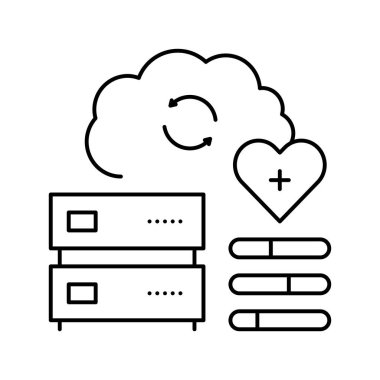 akıllı sağlık çizgisi ikon vektör çizimi