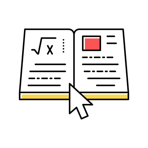 Leer libro de educación en línea color icono vector ilustración — Vector de stock