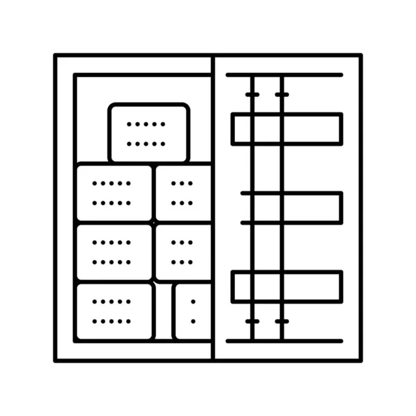 Geharde stalen fittingen lijn pictogram vector illustratie — Stockvector