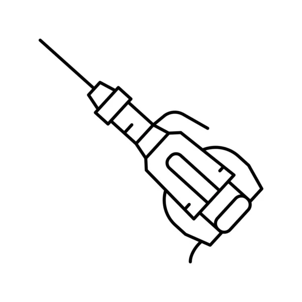 Tändhammare verktyg linje ikon vektor illustration — Stock vektor