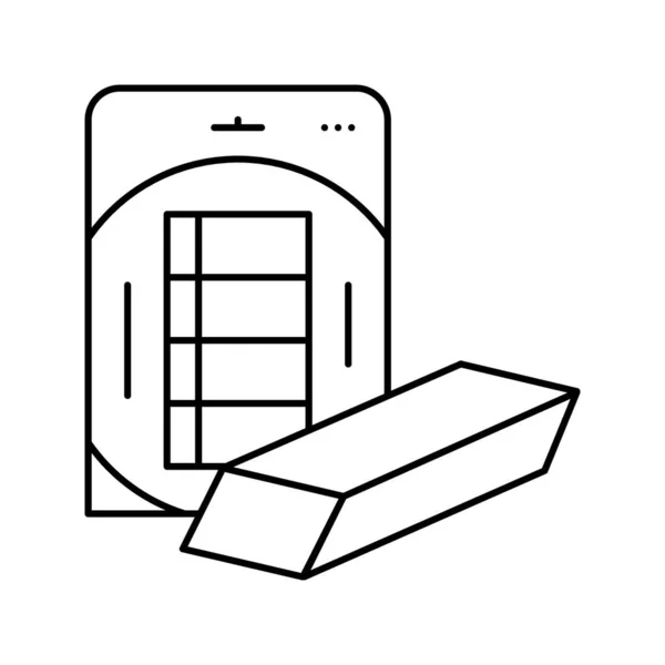 Eraser packaging line icon vector illustration — Vetor de Stock