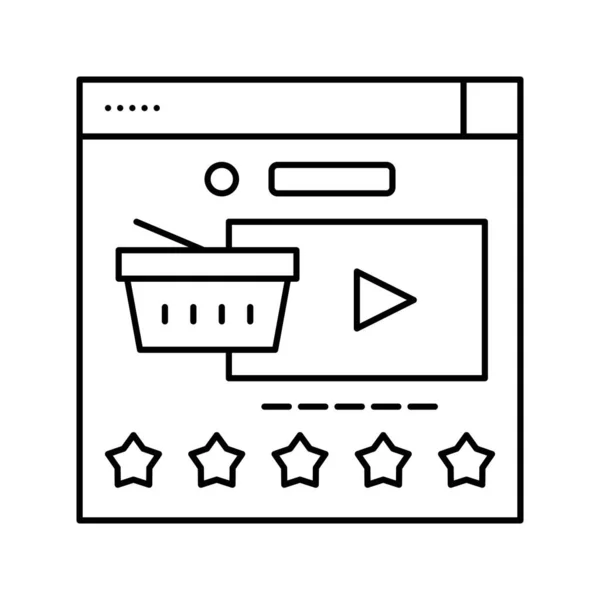 Linha de revisão do produto ícone ilustração vetorial —  Vetores de Stock