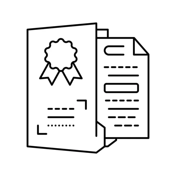 Prodotto brevettato o idea linea documento icona vettoriale illustrazione — Vettoriale Stock