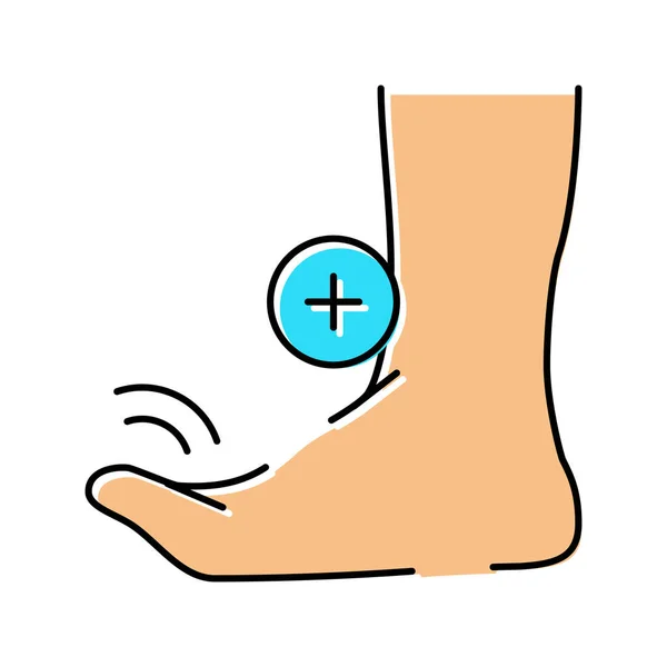 Flexión dedo pies color icono vector ilustración — Vector de stock