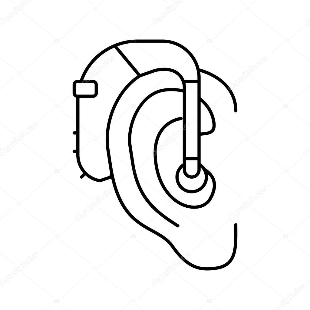 hearing aids line icon vector illustration